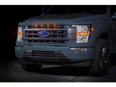 Raptor Style Grille Light Kit; Amber (21-23 F-150 Lariat)