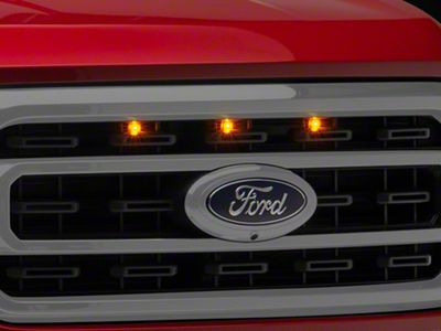 Raptor Style Grille Light Kit; Amber (21-23 F-150 XL, XLT)