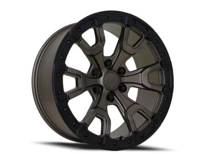 Raptor Style Satin Black with Gray Ring 6-Lug Wheel; 20x9; 20mm Offset (21-25 F-150)