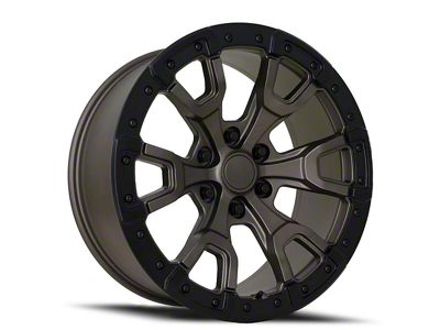 Raptor Style Satin Bronze with Satin Black Ring 6-Lug Wheel; 20x9; 20mm Offset (21-26 F-150)
