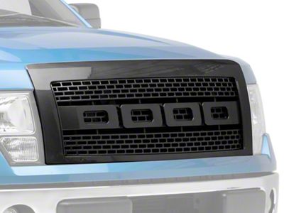 Raptor Style Upper Replacement Grille; Carbon Fiber Look (09-14 F-150, Excluding Raptor)