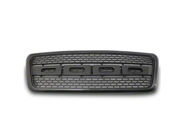 Raptor Style Upper Replacement Grille; Carbon Fiber Look (04-08 F-150)