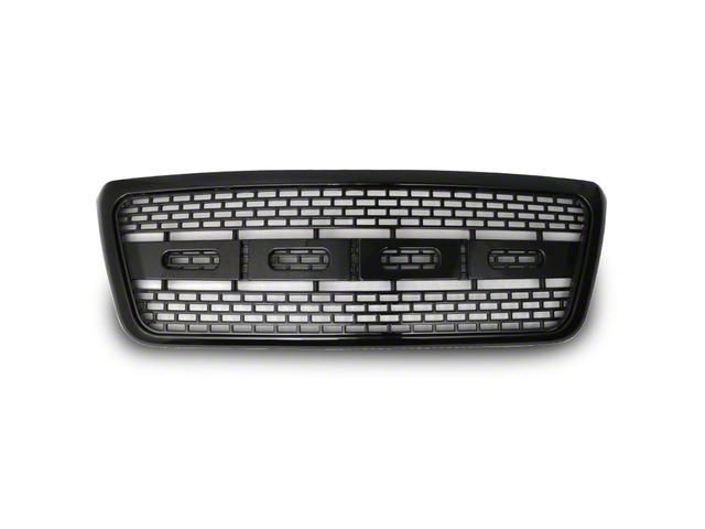Raptor Style Upper Replacement Grille; Gloss Black (04-08 F-150)