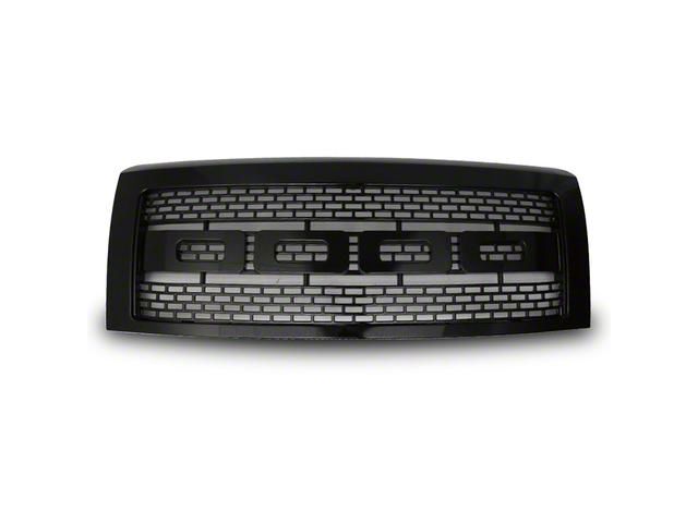 Raptor Style Upper Replacement Grille; Gloss Black (09-14 F-150, Excluding Raptor)