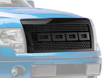 Raptor Style Uppler Replacement Grille; Gloss Black (09-14 F-150, Excluding Raptor)