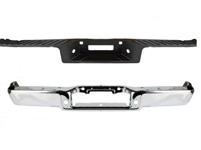 Replacement Rear Bumper; Not Pre-Drilled for Backup Sensors; Chrome (06-08 F-150 Styleside)