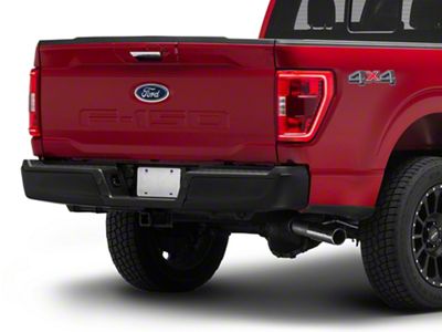 Rear Bumper Cover; Matte Black (21-23 F-150 w/o Factory Dual Exhaust)