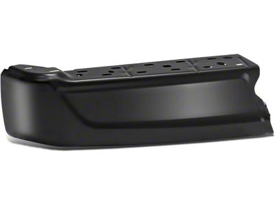 Rear Bumper End Cap; Not Pre-Drilled for Backup Sensors; Black; Driver Side (21-25 F-150 w/o Factory Dual Exhaust)