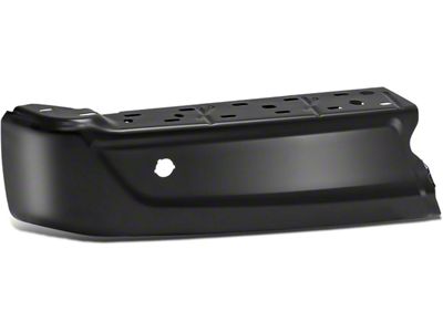 Rear Bumper End Cap; Pre-Drilled for Backup Sensors; Black; Passenger Side (21-25 F-150 w/o Factory Dual Exhaust)