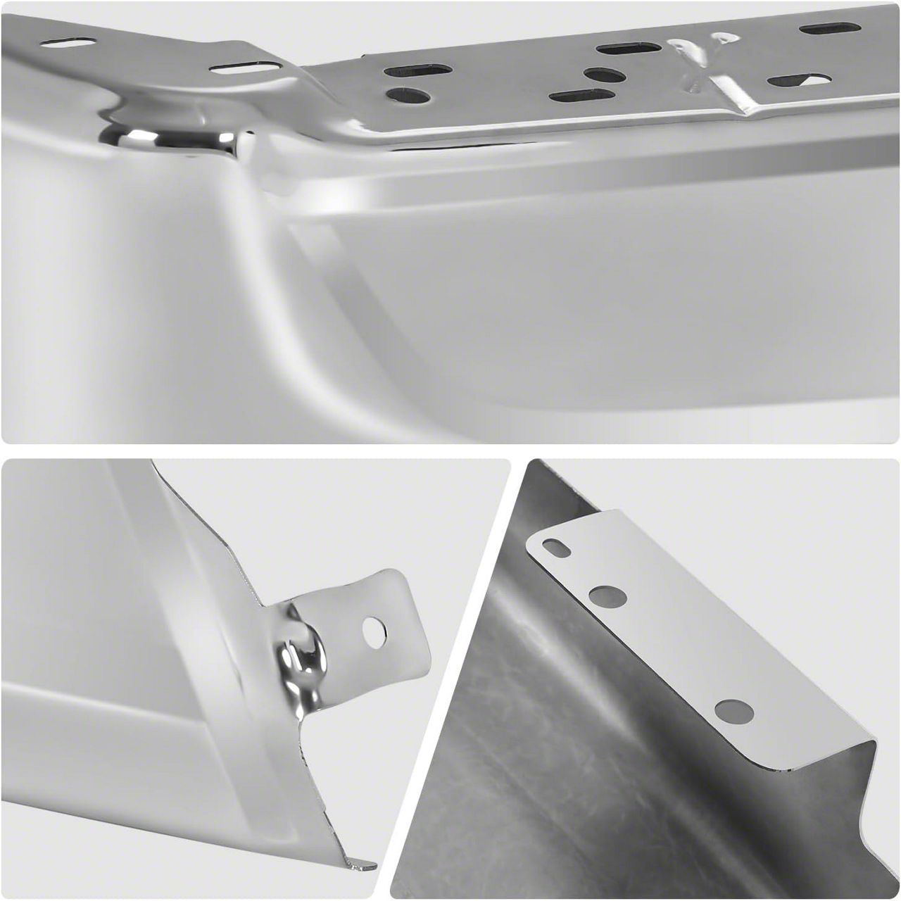Chrome Rear Bumper End Cap For 2015-2020 Ford F-150 (Passenger Side, No Park Assist)