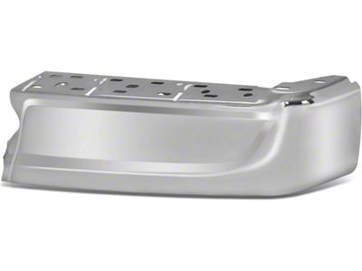 Rear Bumper End Cap; Not Pre-Drilled for Backup Sensors; Chrome; Passenger Side (21-25 F-150 w/o Factory Dual Exhaust)