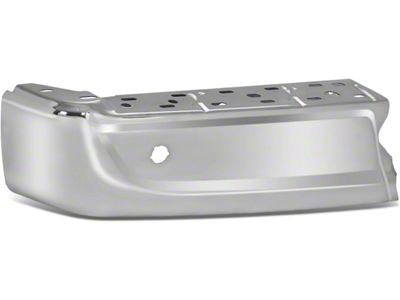 Rear Bumper End Cap; Pre-Drilled for Backup Sensors; Chrome; Driver Side (21-25 F-150 w/o Factory Dual Exhaust)