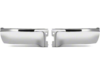Rear Bumper End Caps; Not Pre-Drilled for Backup Sensors; Chrome (09-14 F-150 Styleside)