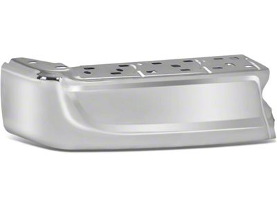 Rear Bumper End Caps; Not Pre-Drilled for Backup Sensors; Chrome (21-25 F-150 w/o Factory Dual Exhaust)
