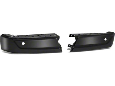 Rear Bumper End Caps; Pre-Drilled for Backup Sensors; Black (21-25 F-150 w/o Factory Dual Exhaust)