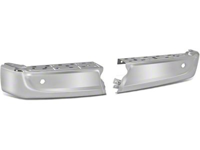 Rear Bumper End Caps; Pre-Drilled for Backup Sensors; Chrome (21-25 F-150 w/o Factory Dual Exhaust)