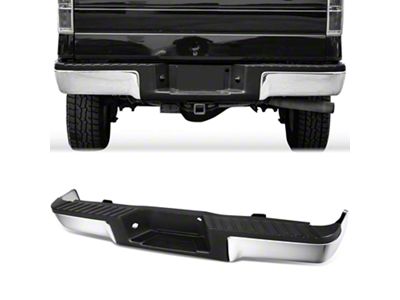 Rear Bumper; Not Pre-Drilled for Backup Sensors; Chrome (09-14 F-150 Styleside w/o Towing Package)
