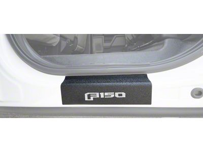Rear Door Sill Protection with F-150 Logo; TUF-LINER Black; White (15-24 F-150 SuperCrew)