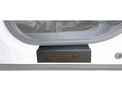 Rear Door Sill Protection with Raptor Logo; TUF-LINER Black; Black and Orange (15-25 F-150 SuperCrew)