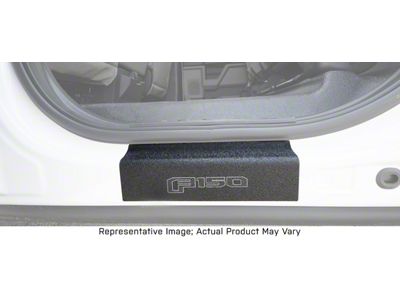 Rear Door Sill Protection with Raptor Logo; TUF-LINER Black; Black and White (15-25 F-150 SuperCrew)