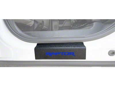 Rear Door Sill Protection with Raptor Logo; TUF-LINER Black; Blue (15-25 F-150 SuperCrew)