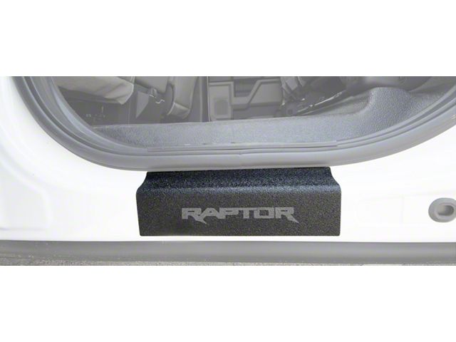 Rear Door Sill Protection with Raptor Logo; TUF-LINER Black; Dark Gray (15-24 F-150 SuperCrew)