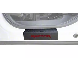 Rear Door Sill Protection with Raptor Logo; TUF-LINER Black; Red (15-24 F-150 SuperCrew)