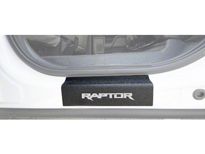 Rear Door Sill Protection with Raptor Logo; TUF-LINER Black; White (15-25 F-150 SuperCrew)