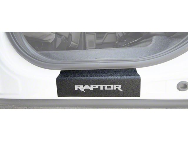 Rear Door Sill Protection with Raptor Logo; TUF-LINER Black; White (15-24 F-150 SuperCrew)