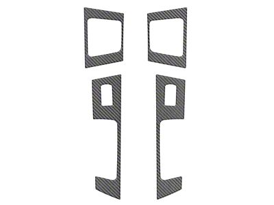 Rear Door Switch Accent Trim; Domed Carbon Fiber (21-25 F-150 SuperCab)