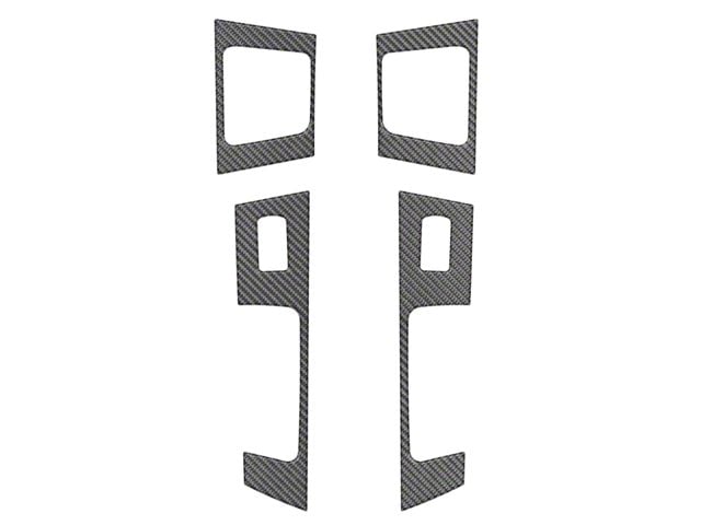 Rear Door Switch Accent Trim; Domed Carbon Fiber (21-24 F-150 SuperCab)