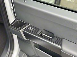 Rear Door Switch Accent Trim; Raw Carbon Fiber (21-24 F-150 SuperCrew)