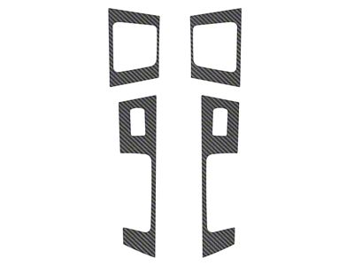Rear Door Switch Accent Trim; Raw Carbon Fiber (21-25 F-150 SuperCab)