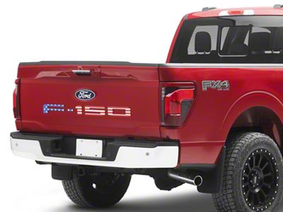 Rear Tailgate Letter Inserts; American Flag (21-24 F-150 w/o Tailgate Applique)