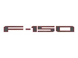 Rear Tailgate Letter Inserts; Domed Carbon Fiber with Red Outline (21-25 F-150 w/o Tailgate Applique & Pro Access Tailgate)