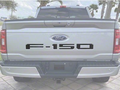 Rear Tailgate Letter Inserts; Forged Carbon Fiber with Red Outline (21-25 F-150 w/o Tailgate Applique & Pro Access Tailgate)