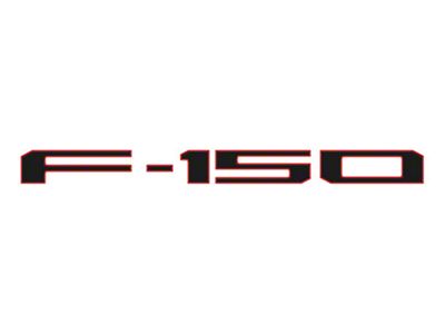 Rear Tailgate Letter Inserts; Gloss Black with Red-Silver Outline (24-25 F-150 w/ Pro Access Tailgate)