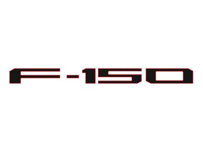 Rear Tailgate Letter Inserts; Matte Black with Red Outline (21-25 F-150 w/o Tailgate Applique & Pro Access Tailgate)