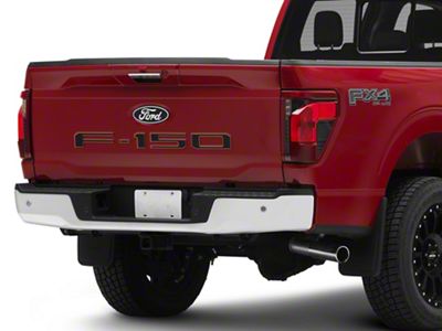 Rear Tailgate Letter Inserts; Matte Black with Tremor Orange Outline (21-25 F-150 w/o Tailgate Applique & Pro Access Tailgate)