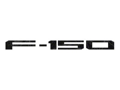 Rear Tailgate Letter Inserts; Reflective Black Topo (21-25 F-150 w/o Tailgate Applique & Pro Access Tailgate)