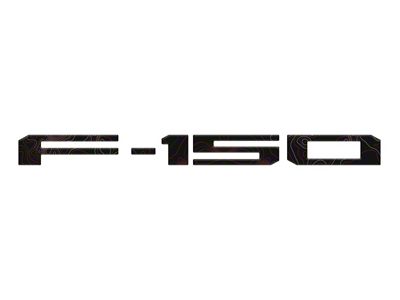 Rear Tailgate Letter Inserts; Reflective Black Topo with Red (21-25 F-150 w/o Tailgate Applique & Pro Access Tailgate)