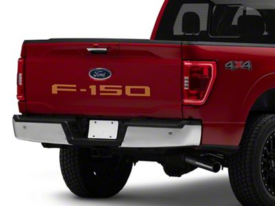 Rear Tailgate Letter Inserts; Tremor Orange (21-25 F-150 w/o Tailgate Applique & Pro Access Tailgate)