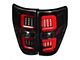 Red C-Bar LED Tail Lights; Jet Black Housing; Smoked Lens (09-14 F-150 Styleside)