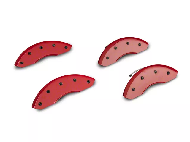 Brake Caliper Covers; Red; Front and Rear (15-20 F-150)