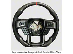 Red Carbon Fiber and Alcantara Steering Wheel with Red Stitching and Black Stripe (17-20 F-150 Raptor w/o Heated Steering Wheel,)