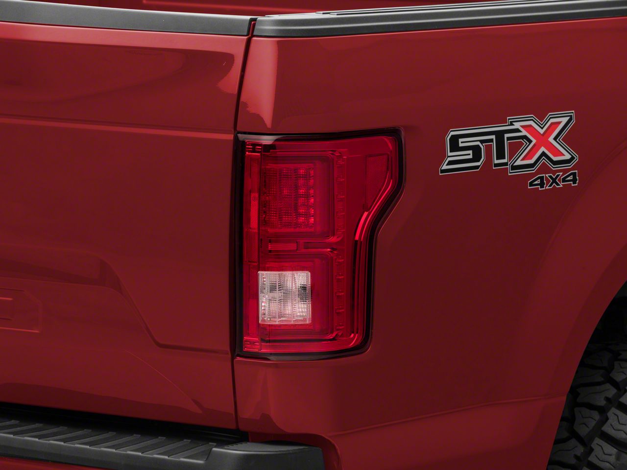 F150 Light Bar LED Tail Lights; Chrome Housing; Red/Clear Lens (1820