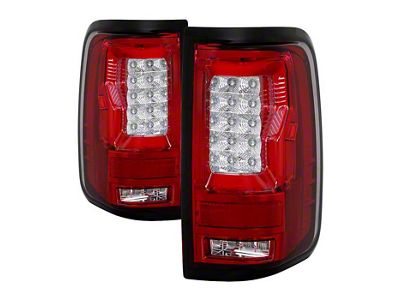 Version 2 Light Bar LED Tail Lights; Chrome Housing; Red/Clear Lens (04-08 F-150 Styleside)
