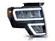 Reflective Bowl LED Headlights with DRL; Black Housing; Smoked Lens (09-14 F-150 w/ Factory Halogen Headlights)