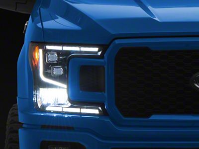 Renegade Series LED DRL Headlights; Black Housing; Smoked Lens (18-20 F-150 w/ Factory Halogen Headlights)