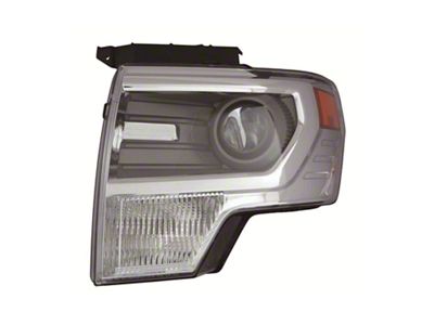 Replacement HID Headlight; Chrome Housing; Clear Lens; Driver Side (13-14 F-150 w/ Factory HID Headlights)